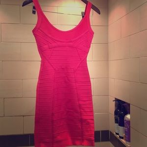 Hot pink Herve Leger dress